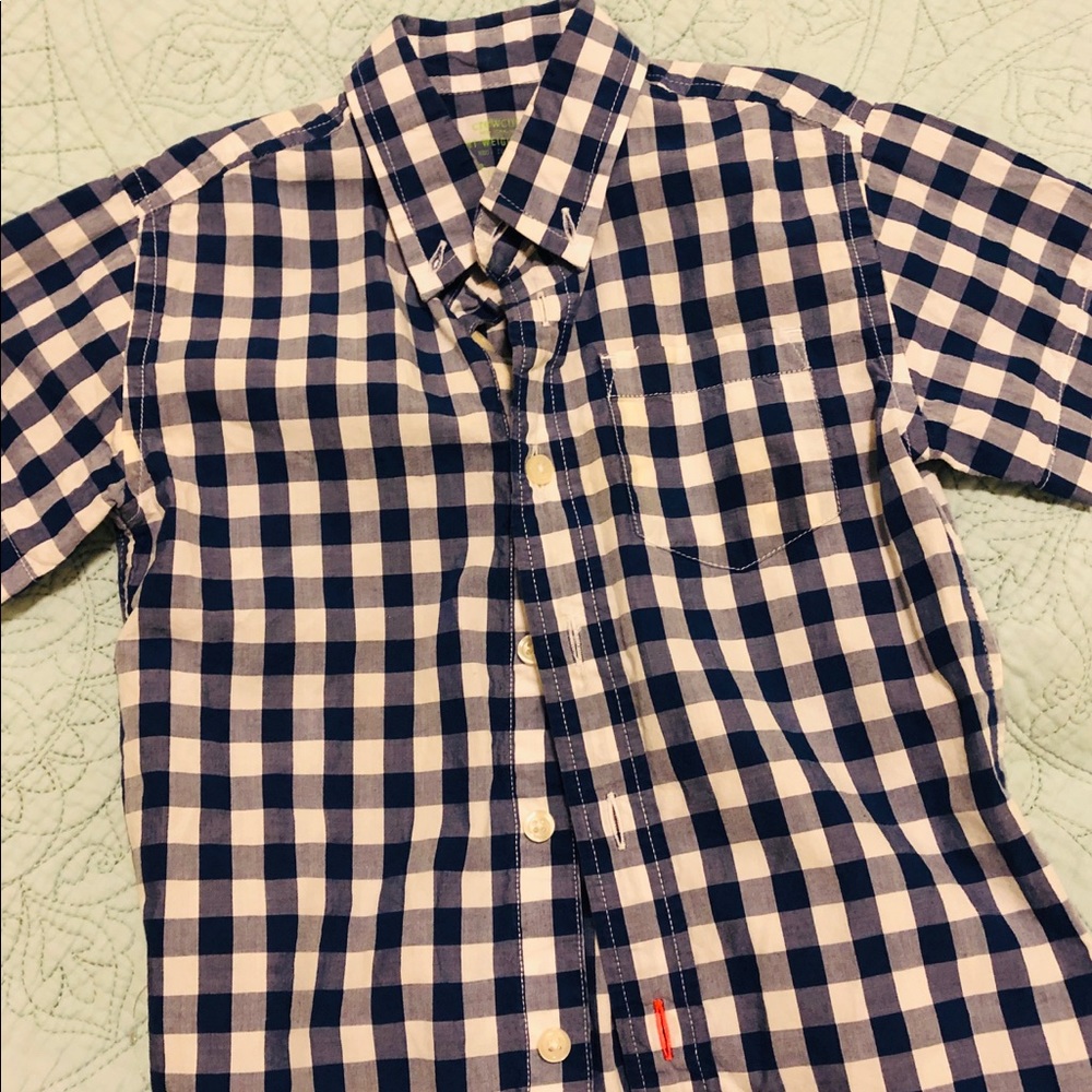 Crewcuts blue checkered button down